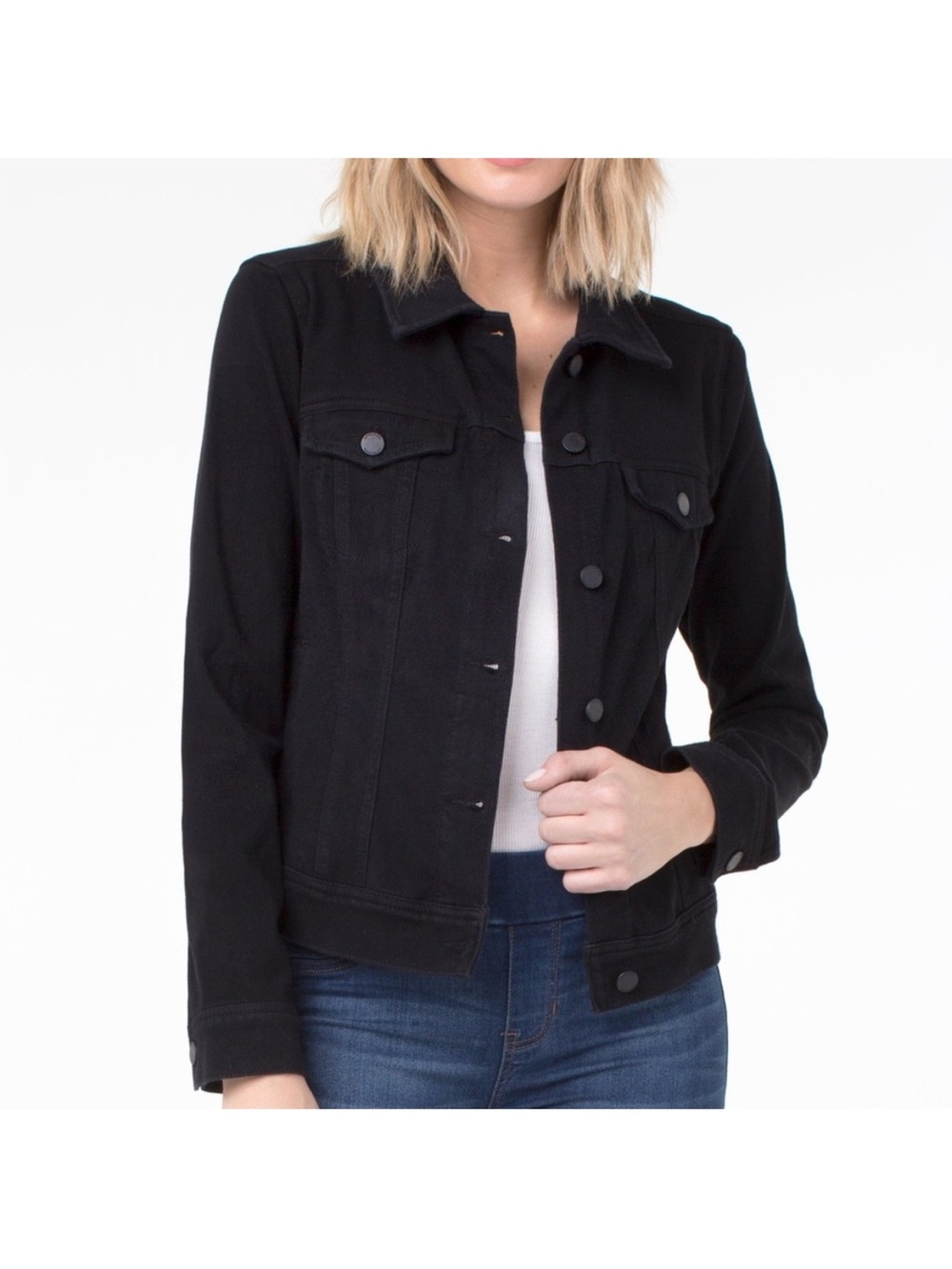 Liverpool Black Denim Jacket for Women